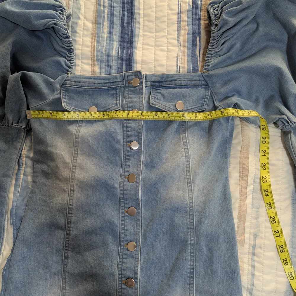 Fashion Nova Sky Blue Mini Denim Dress - Picture 6 of 6